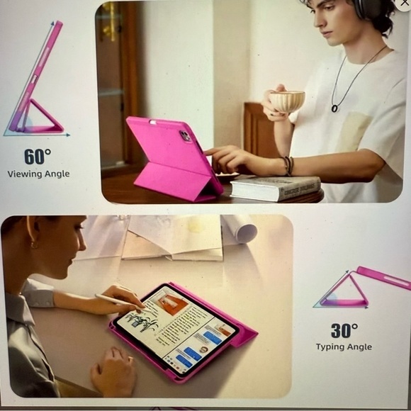 Ipad case pink compatible with iPad Pro 11 (M4 , 5th Gen 2004) - Picture 4 of 11